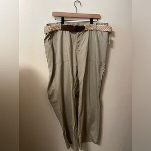Mountain Lake women size 20 khaki pants with belt NWT